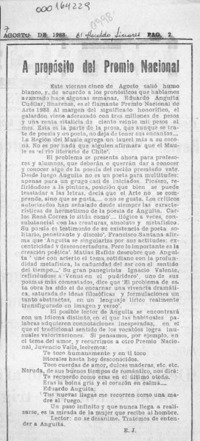 A propósito del Premio Nacional