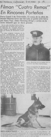 Filman "Cuatro remos" en rincones porteños