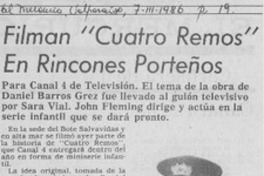 Filman "Cuatro remos" en rincones porteños