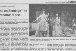 "Como en Santiago" se va a recorrer el país