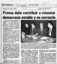 Prensa debe contribuir a cimentar democracia estable y no corroerla  [artículo].