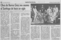 Obra de Barros Grez nos asoma al Santiago de hace un siglo