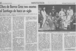 Obra de Barros Grez nos asoma al Santiago de hace un siglo