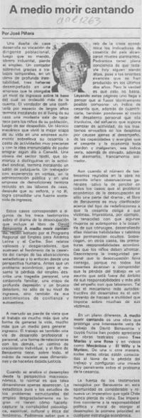 A medio morir cantando