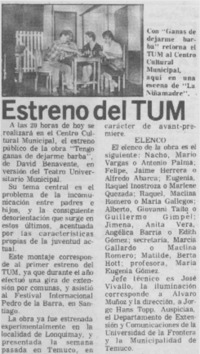 Estreno del TUM
