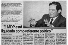 "El MDP está liquidado como referente político"