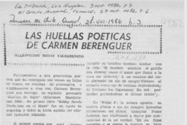Las huellas poéticas de Carmen Berenguer
