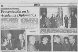 Presentación en la Academia Diplomática