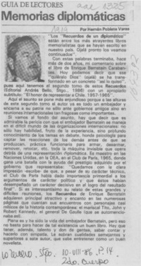 Memorias diplomáticas