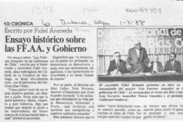 Ensayo histórico sobre las FF. AA. y Gobierno  [artículo].