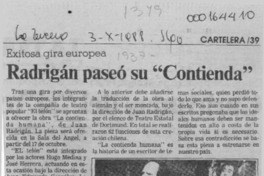Radrigán paseó su "Contienda"  [artículo].