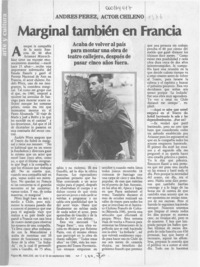 Marginal también en Francia  [artículo] Carolina Díaz.