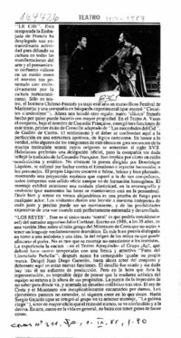 "Los Reyes"  [artículo] Pedro Lastra.