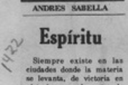 Espíritu  [artículo] Andrés Sabella.
