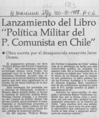 Lanzamiento del libro "Política militar del P. Comunista en Chile