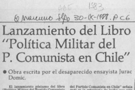 Lanzamiento del libro "Política militar del P. Comunista en Chile