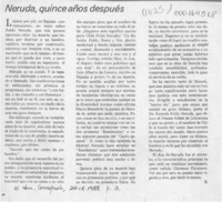 Neruda, quince años después  [artículo] S.