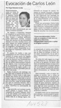 Evocación de Carlos León  [artículo] Hugo Rolando Cortés.