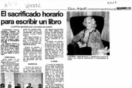 El sacrificado horario para escribir un libro  [artículo] Rubén Aguilera.