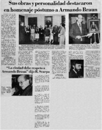 Sus obras y personalidad destacaron en homenaje póstumo a Armando Braun