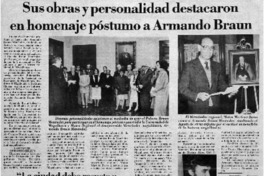 Sus obras y personalidad destacaron en homenaje póstumo a Armando Braun