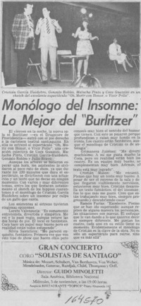 Monólogo del insomne, lo mejor del "Burlitzer"