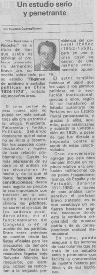 Un estudio serio y penetrante