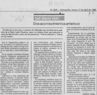 Dos acontecimientos artísticos