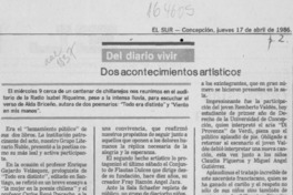 Dos acontecimientos artísticos