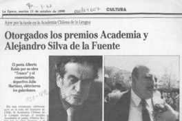 Otorgados los premios Academia y Alejandro Silva de la Fuente  [artículo].