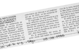 Larga reflexión sobre la muerte  [artículo] Ch. G. O.