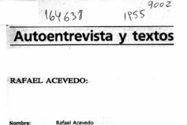 Autoentrevista y textos  [artículo].
