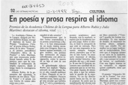 En poesía y prosa respira el idioma  [artículo] Rofolfo Gambetti.