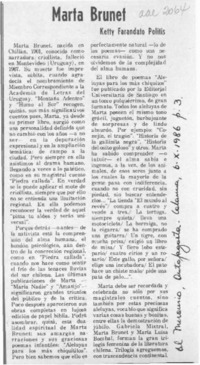 Marta Brunet  [artículo].
