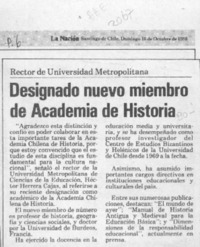 Designado nuevo miembro de Academia de Historia