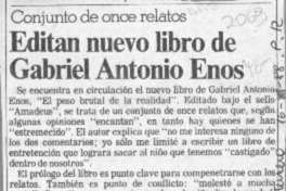Editan nuevo libro de Gabriel Antonio Enos