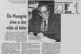 De Hungría vino a dar vida al telar