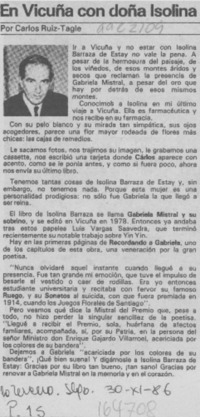 En Vicuña con doña Isolina