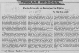 Canto lírico de un temuquense lejano
