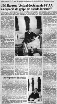J. M. Barros, "Actual doctrina de FF. AA. es especie de golpe de estado larvado"