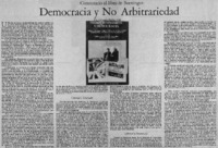 Comentario al libro de Boeninger, democracia y no arbitrariedad