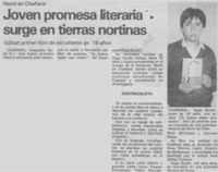 Joven promesa literaria surge en tierras nortinas