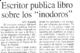 Escritor publica libro sobre los "inodoros"  [artículo].