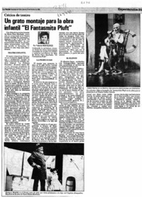 Un grato montaje para la obra infantil "El fantasmita Pluft"  [artículo] Yolanda Montecinos.