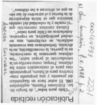 Publicación recibida  [artículo].