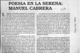 Poesía en La Serena, Manuel Cabrera  [artículo] Darío de la Fuente D.