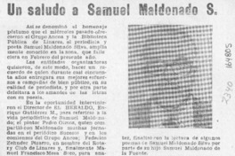 Un Saludo a Samuel Maldonado S.  [artículo].