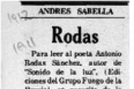 Rodas  [artículo] Andrés Sabella.