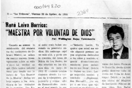 "Maestra por voluntad de Dios"  [artículo] Wellington Rojas Valdebenito.