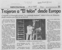 Trajeron a "El Telón" desde Europa  [artículo].